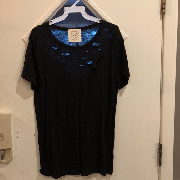 Desiree Distressed Relaxed Tee - Black - Picture 6 of 6